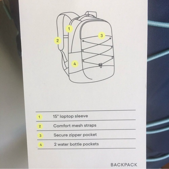 🎒PRICE FIRM SPORTY BLUE UNISEX BACKPACK - Picture 12 of 12